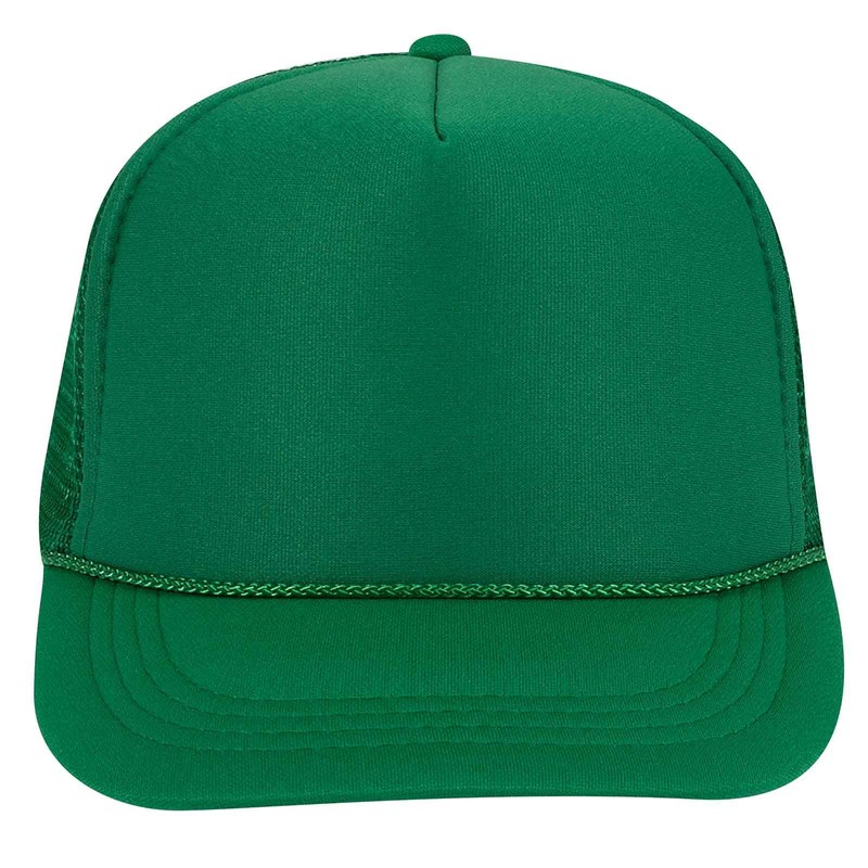 Otto Cap Youth 5 Panel High Crown Mesh Back Trucker