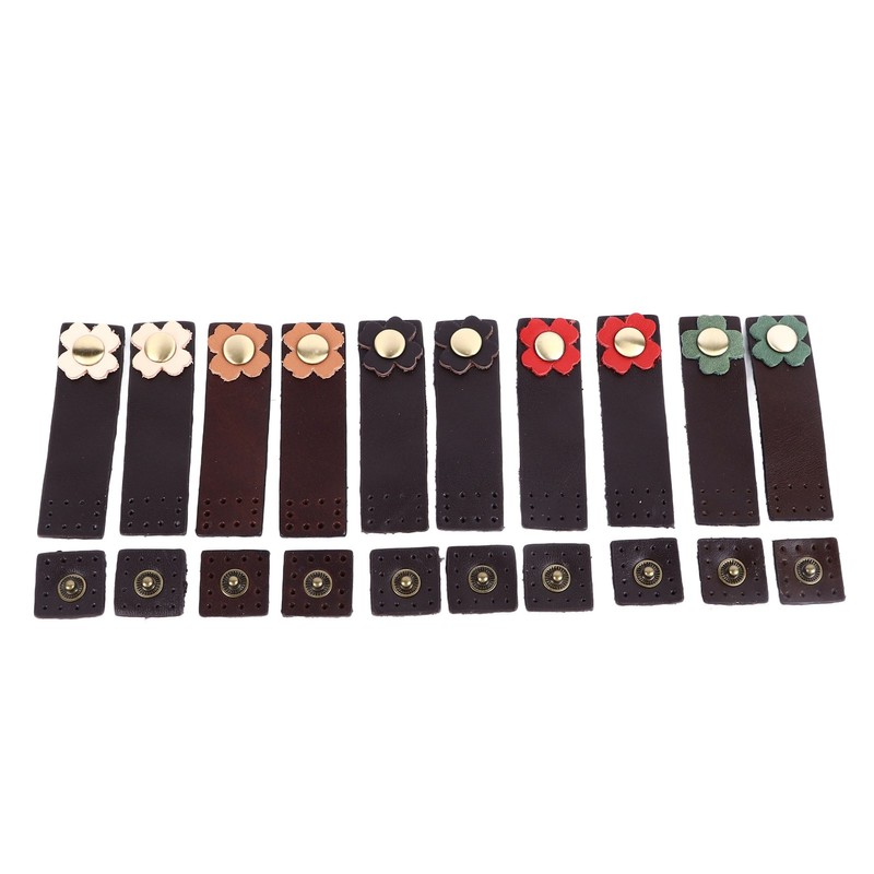 10 Set Leather Snap Buckles Leather Tab Closure Leather Button