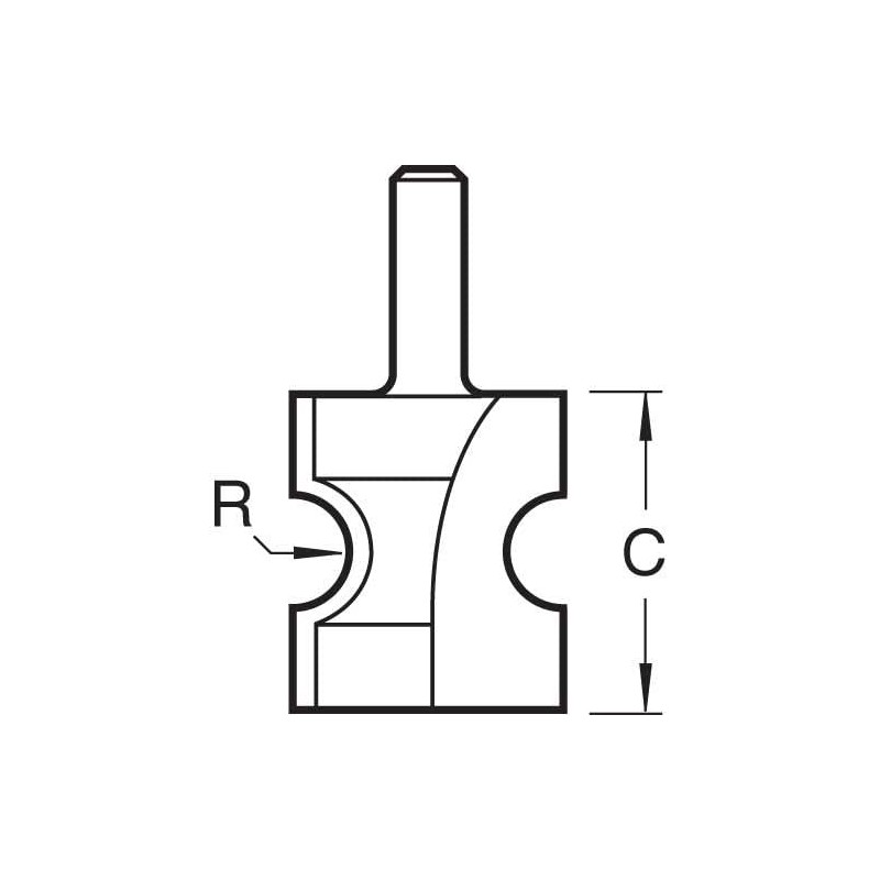 Trend CraftPro Staff Bead Router Cutter, 1/4 Inch Shank, 2mm