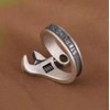 Anillo Ajustable para Hombre - Diseño de Llave Inglesa, Chapado