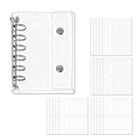 Yoseka Seal Notebook, A7 Transparent, Girls, Boys, 6-Hole Clear Binder, Clear File, Removable, Seal Binder, Seal Organization, Accessories Organization, Seal Searching Goods, Transparent, A7 Binder