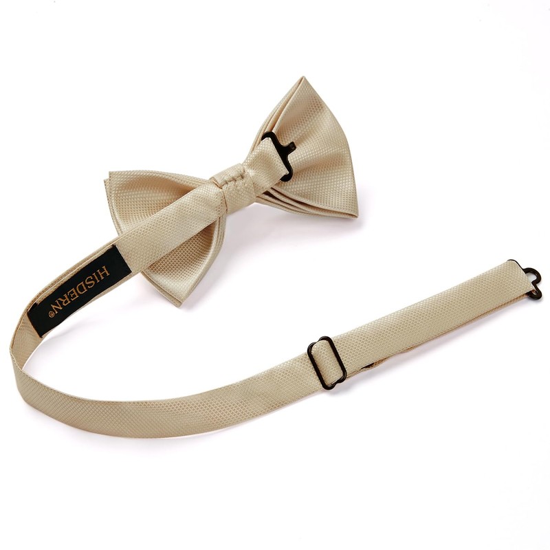 HISDERN Bow Tie Pre-Tied Men's Bow Tie with Pocket Square