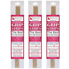 Guidelines4quilting Grip Strips Trio to Slip-Proof Quilt Rulers & Templates, 11 7/8” Crystal Clear, Peel & Stick Strips, 6/Pkg (3-Pack)