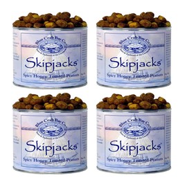 Blue Crab Bay Co. Skipjacks, Spicy Honey Roasted Peanuts, 12-Ounce Cans (Pack of 4)