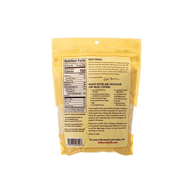 Bob's Red Mill Millet Flour, 20-ounce (Pack of 1)