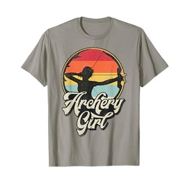 Archery Girl Archer Bow And Arrow Target Retro Vintage Donna Maglietta