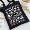 BWWKTOP Shark Face Canvas Tote Bag Shark Lovers Gifts Shark