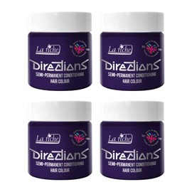 La Riche Directions Semi Permanent Hair Colour, Pack of 4 100 ml Tubs, Deep Purple