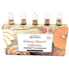 Monin - Autumn Harvest Collection, Great for Coffee, Tea, and Lattes, Non-GMO, Gluten-Free (Pumpkin Pie, Cinnamon Bun, Caramel Apple Butter, Cranberry, Brown Butter Toffee) | 50 ml Per Bottle