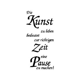 Newstamps Stamp Die Kunst zu leben Motif Stamp Large Made of Wood & Rubber for Card Making, Wooden Stamps, Sayings, Sayings, Text Stamp, Lettering, Scrapbook, Textile Stamp, Decoration