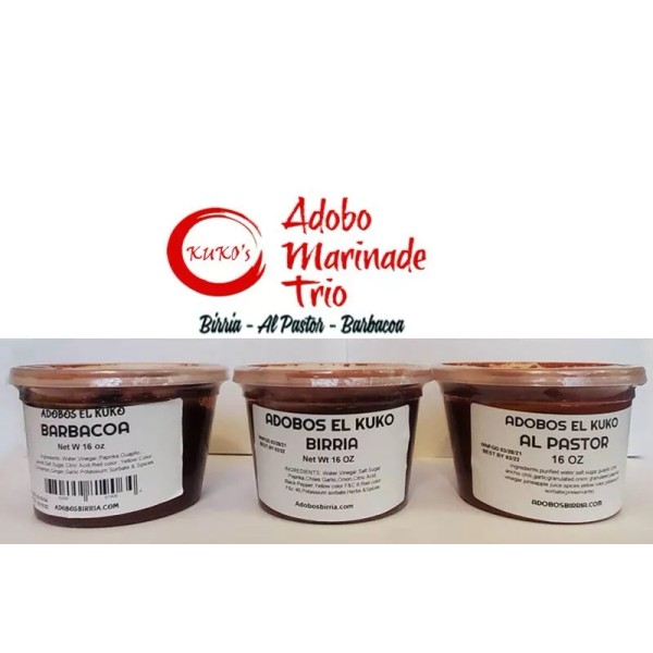 Kuko&#39;s Birria Al Pastor Barbacoa Adobos - 3 16oz make