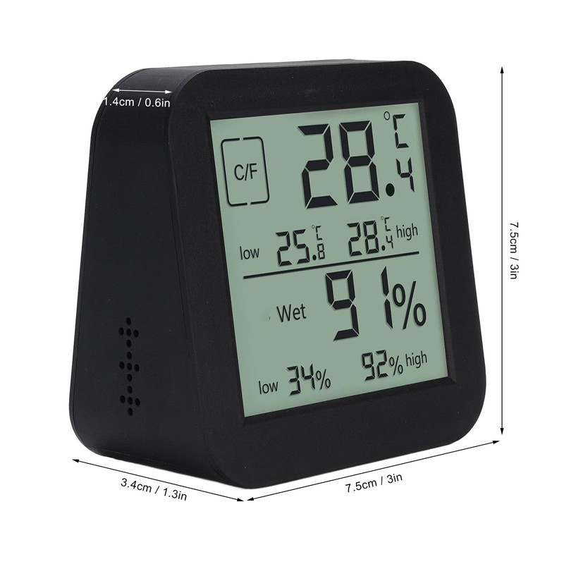 Thermometer, Hygrometer Timer, Doppelseitiges LCD-Touchscreen-Raumthermometer und Luftbefeuchter mit Küchentimer für