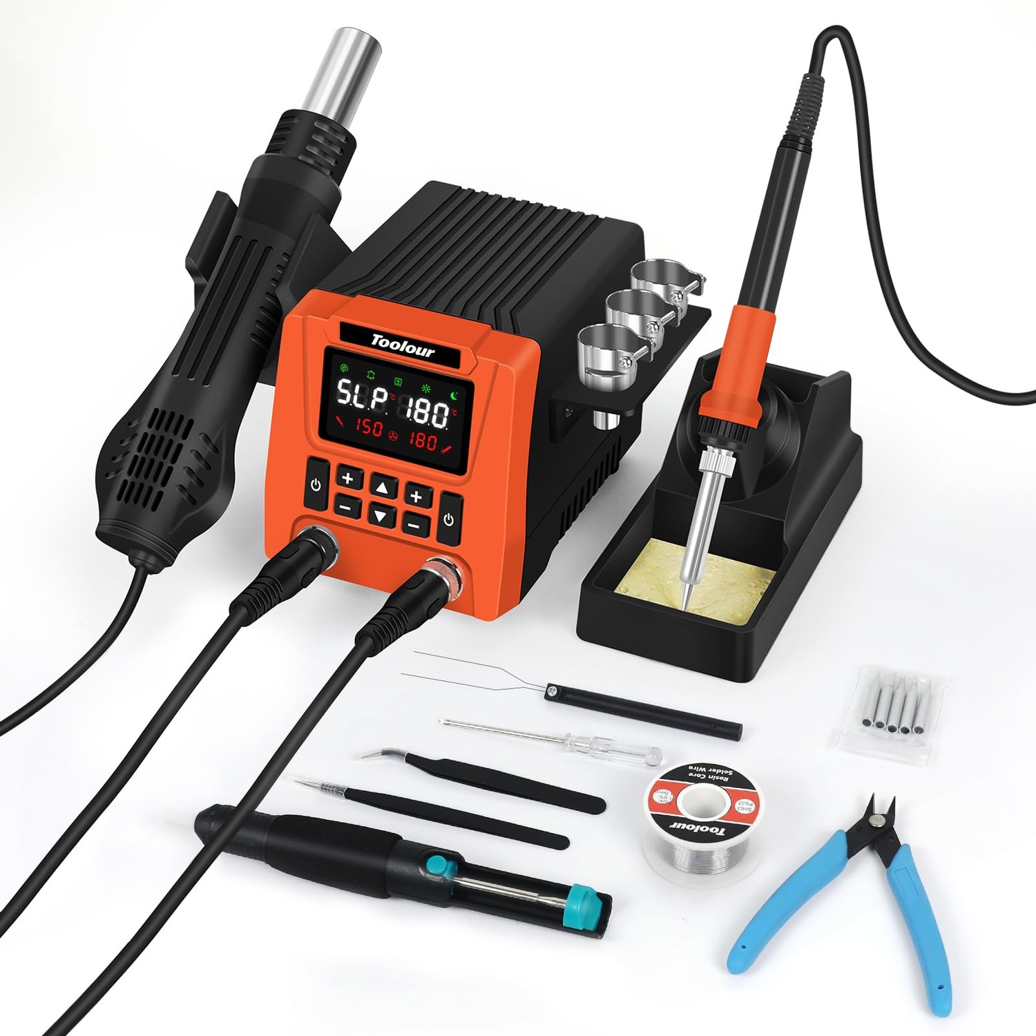 TOOLOUR 2-IN-1 851D Soldering Iron Hot Air Rework Station, 302°F-932°F ...