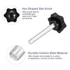 sourcing map 4Pcs M8 x 60mm Star Knobs, Plastic Hex