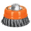 Truper CT-610X, Carda copa, alambre trenzado grueso, 4x5/8", para esmeril