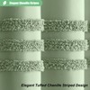 Dynamene Sage Green Fabric Shower Curtain, Tufted Chenille Striped Textured