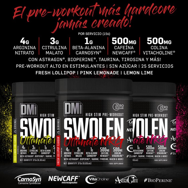 SWOLEN ULTIMATE NRG (High stim pre-workout) (Fresh Lollipop)