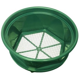 Sluice Fox 13 1/4 inch Gold Classifier Prospecting pan - Stainless Steel mesh sifting pan fits ATOP 5 Gallon Bucket; mealworm Strainer and Shark Tooth Sifter Green #4