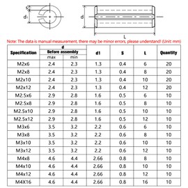 YIXISI 200 PCS 16 Sizes M2 / M2.5 / M3 / M4 Roll Pins Assortment Set, 304 Stainless Steel Split Spring Dowel, Tension Roll Pin, for Home Improvement Automotive Repair