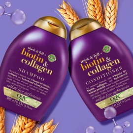OGX OGX Biotin and Collagen Volumising Hair Conditioner, Thick and Full, with Vitamin B7 Biotin, and Collagen, for Thin Hair, Sulfate Free Surfactants, 385ml, packaging may vary