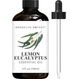 Brooklyn Botany Lemon Eucalyptus Essential Oil - Huge 4 Fl Oz - 100% Pure and Natural - Premium Grade with Dropper - for Aromatherapy and Diffuser
