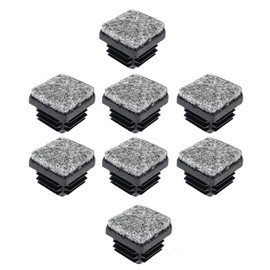 Design61 8 x Square Tube Plugs Lamellar Plugs with Felt 25 x 25 mm for Steel Tubular Chairs Felt Gliders