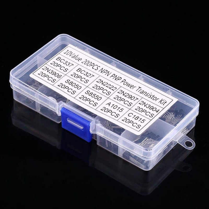 200 pieces 10 values silicon transistors assortment BC337, BC327, 2N2222,