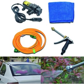 KACEPAR 12V 80W Water Pump Nozzle Spray, Car Portable Pressure Washer Power Pump Wash kit, for Home Garden Vehicles Pet Cleaning