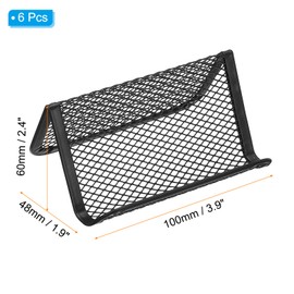 PATIKIL Business Card Holder for Desk, 6 Pack Metal Business Card Holders Mesh Card Stand Organizer Cards Display for Office Exhibition, Black