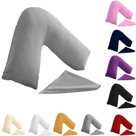 BuzzBuy V shaped pillowcase cover, 100% Poly-cotton Back & Neck Support Orthopaedic Pregnancy/Nursing V Pillowcase cover only (Gray)