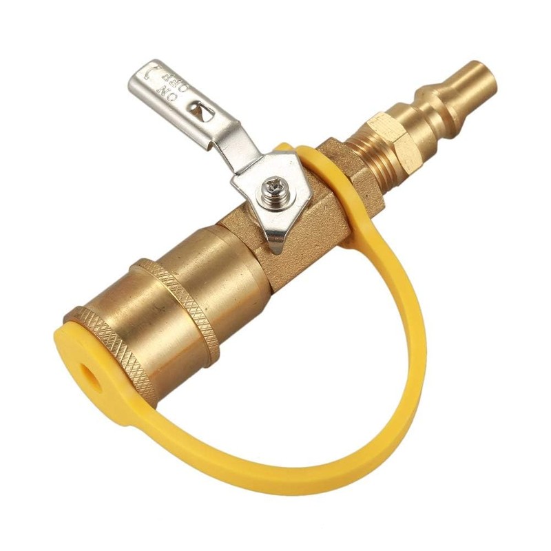 Joywayus Brass 1/4" RV Propane Quick Connect with Shutoff Valve,