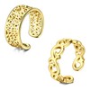 WillTen 2Pcs Toe Ring Gold Stainless Steel Adjustable Bend Open