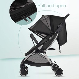 Pram Sun Shade Cover, Pushchair Sun Shade Cover Baby Stroller Awning Pram Sun Shade Canopy Baby Carriage Awning UV Protection Sun Cover Sun Shield for Pram Waterproof Pushchair Cover Universal