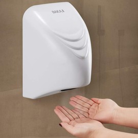 Bakaji Secador de Manos Eléctrico Automático secador de Aire Caliente de Pared - Baño Rápido with Sensor fotocélula 850 W