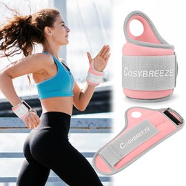 Cosybreeze Wrist Weights with Thumb Loops Lock for Women Men 1 Pair 2.5 kg Arm Weight Ankle Weights Weighted Gloves for Running Walking, Pink