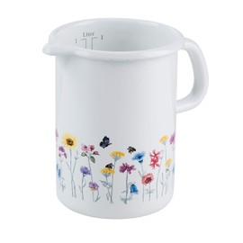 RIESS 0338-070 Küchenmaß, Durchmesser 10 cm, Inhalt 1 Liter, Country, SONDERDEKOR FLORA, Induktion