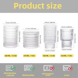 CAZAGA 10 oz Toothbrush Holders for Bathrooms, Glass Clear Tooth Brushing Dispenser, Small Tooth Brush Organizer for Vanity Countertop, Toothpaste Storage Stand, Tumbler Cup for Makeup Brushes