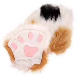 Holibanna 1 Pair Cat's Claw Gloves Mittens Fingerless Gloves Claws Winter Gloves Paw Gloves Stuffed Animal Outfit Fluffy Gloves Cosplay Accessories Plush Clothing Japanese Women's