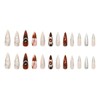 24Pcs Red Press on Nails Long Almond Fake Nails Stiletto
