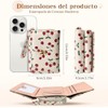 Cartera para Mujer Pequeña Bifold Compacta con Cremallera,Cereza