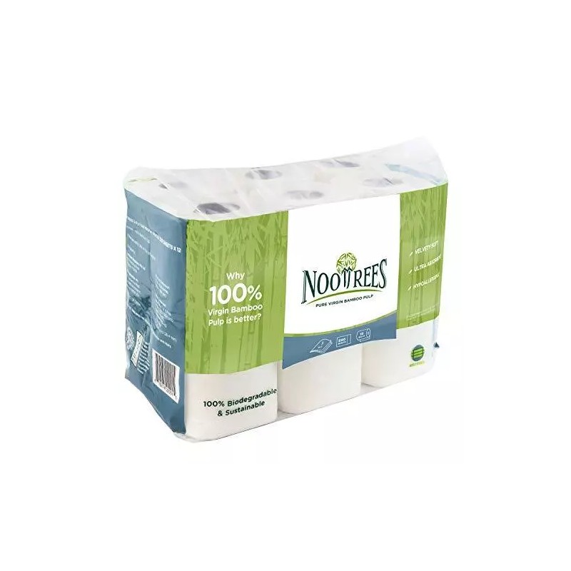 NooTrees Sustainable 3Ply Toilet Paper Ultra Absorbent 100% Biodegradable 12