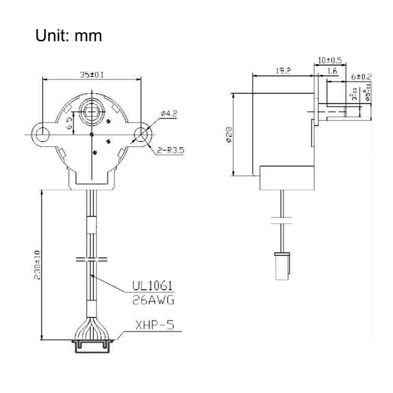 Haldzemo DC5V Deceleration Stepper Motor 28BYJ-48 4-Phase 5-Line Gear Stepper