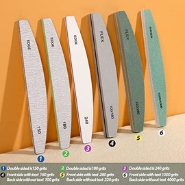 Teenitor Nail File Buffer, Nail Files, Nail Buffer Set to File, Shape,Smooth, Buffer and Shine Nails, Half-Moon