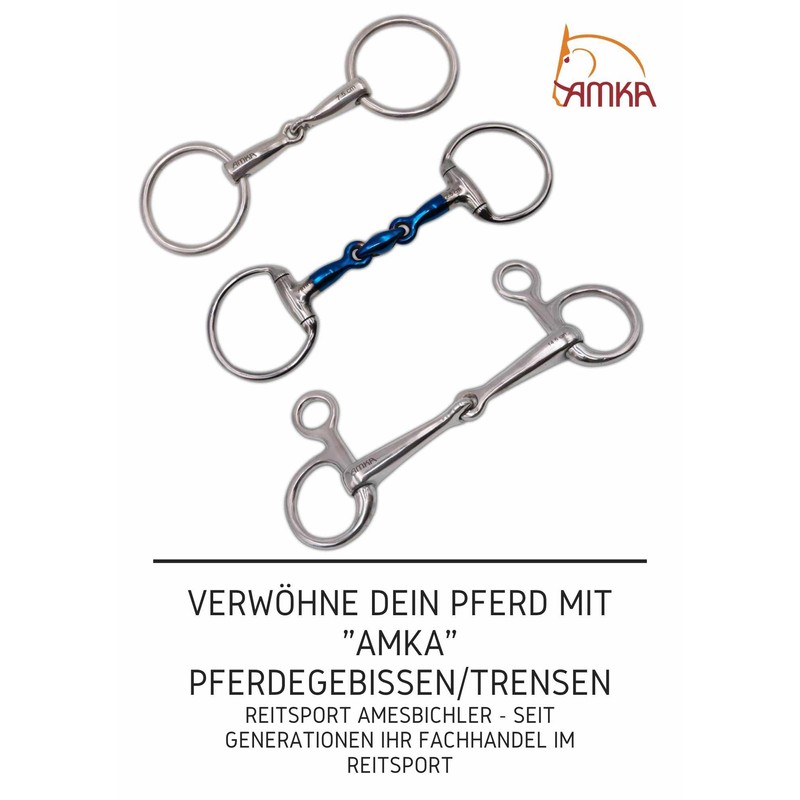AMKA Rubber Snaffle Rubber Bar Bit Flexible Thickness 18 mm,