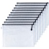 KUUQA Pack of 10 A4 Document Bag Waterproof Mesh Zipper
