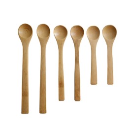 Small Bamboo Spoons, Set of 6 Multi-size Soup Spoons Mini Tasting Spoons Wooden Teaspoon for Coffee Tea Jam Herbs Salts and Desert