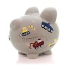 Child to Cherish Ceramic Piggy Bank for Boys, Construction Trucks,