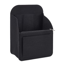 WADORN Felt Backpack Organizer Insert, Multi-Pocket Rucksack Shoulder Bag Interior Shaper Multifunctional Bag in Bag Travel Rucksack Insert Bag Organizer with Zipper, 19.5x12x26.5cm, Black