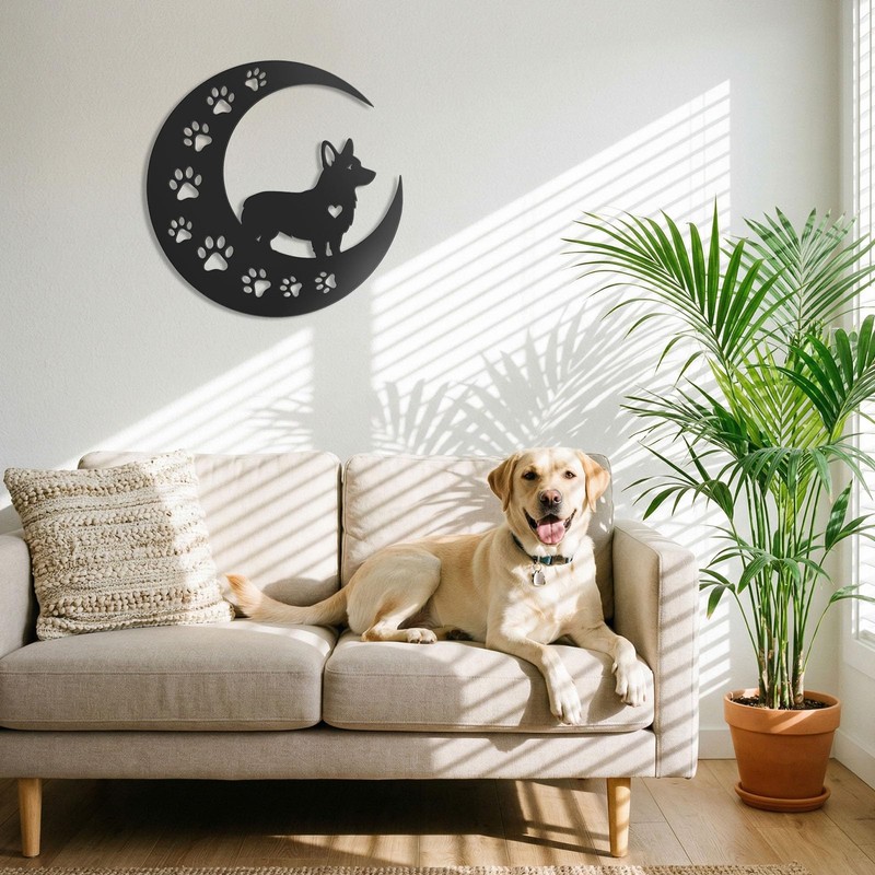 Caiibaoob Corgi Metal Wall Art for Dog Lover- Wall Sculpture