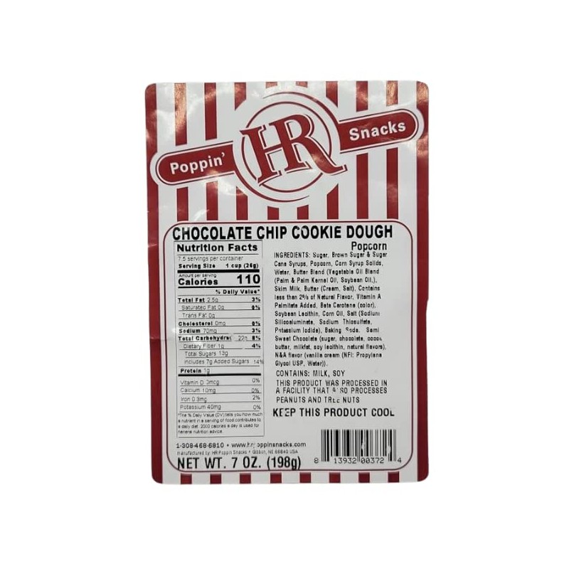 Chocolate Chip Cookie Dough Popcorn | Produced in Gibbon, Nebraska